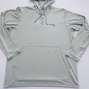 ❌ SOLD❌ Columbia Men's PFG Slack Tide Henley Hoodie, Light Gray, Large